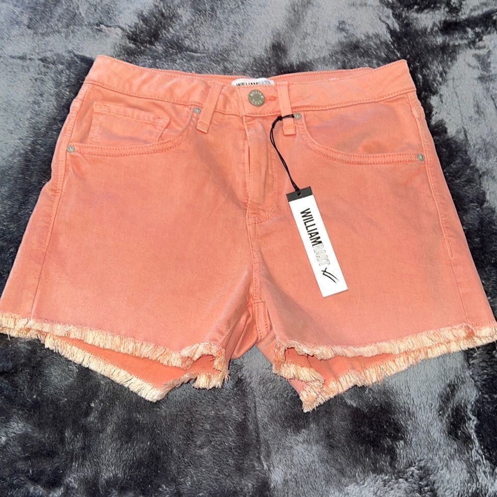 William Rast light pink high rise raw hem shorts